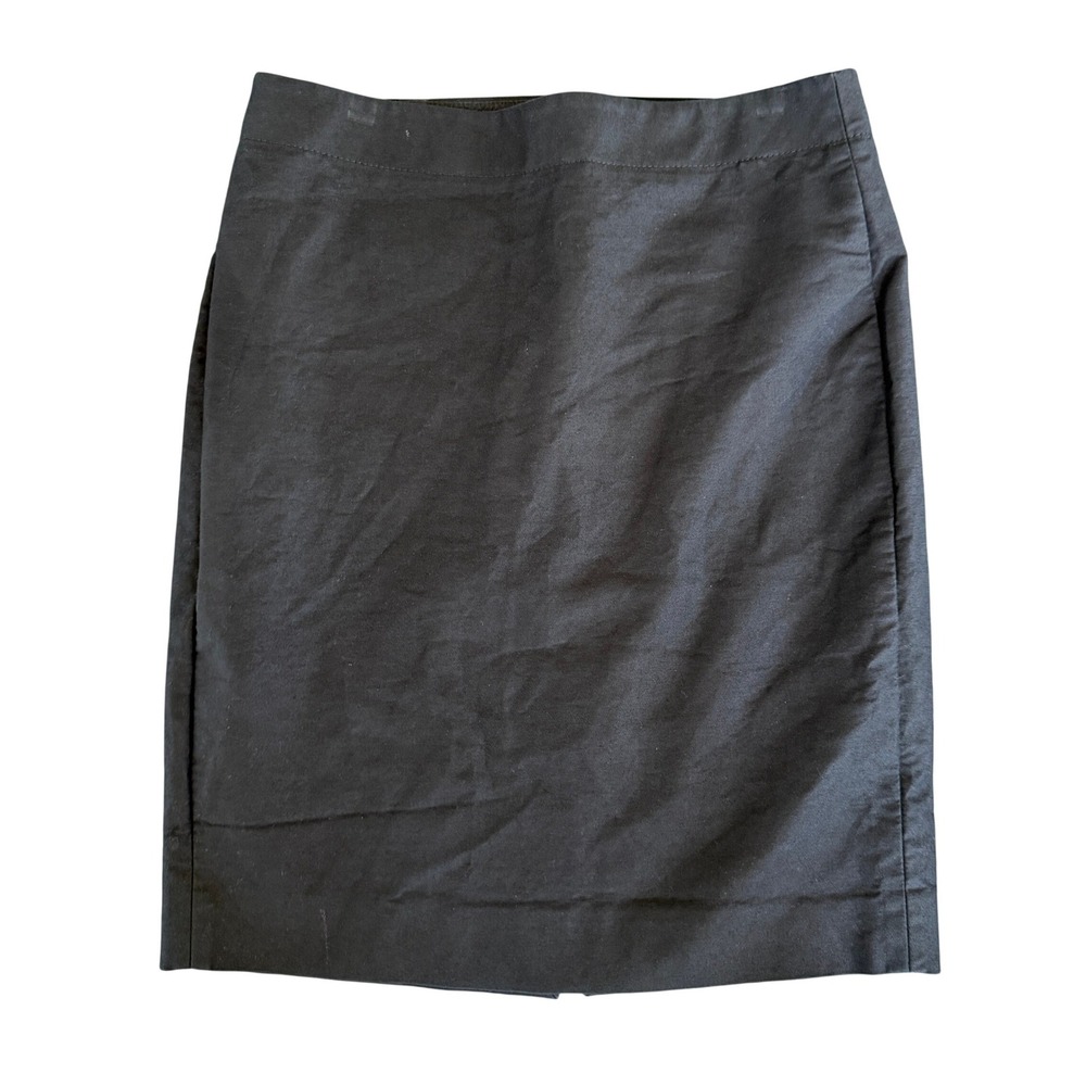 J Crew Black Stretch‎ Pencil Skirt Size 8 Career Office Professional Minimalist